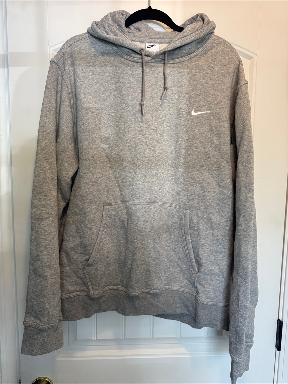 Nike Gray Men's Pullover Hoodie with White Swoosh